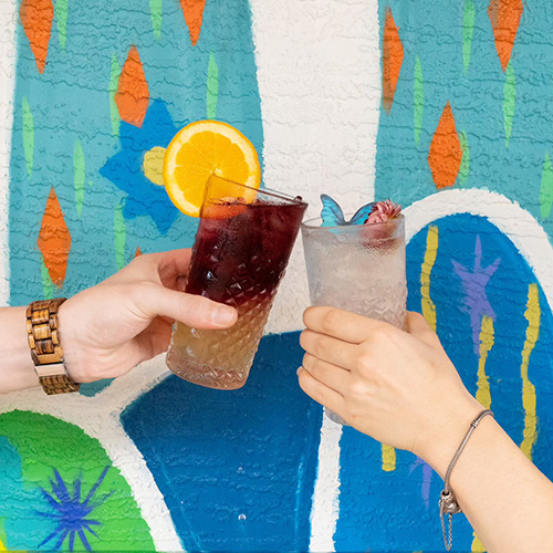 Red Noel Sangria and Butterfly Margarita at Kavas Tacos